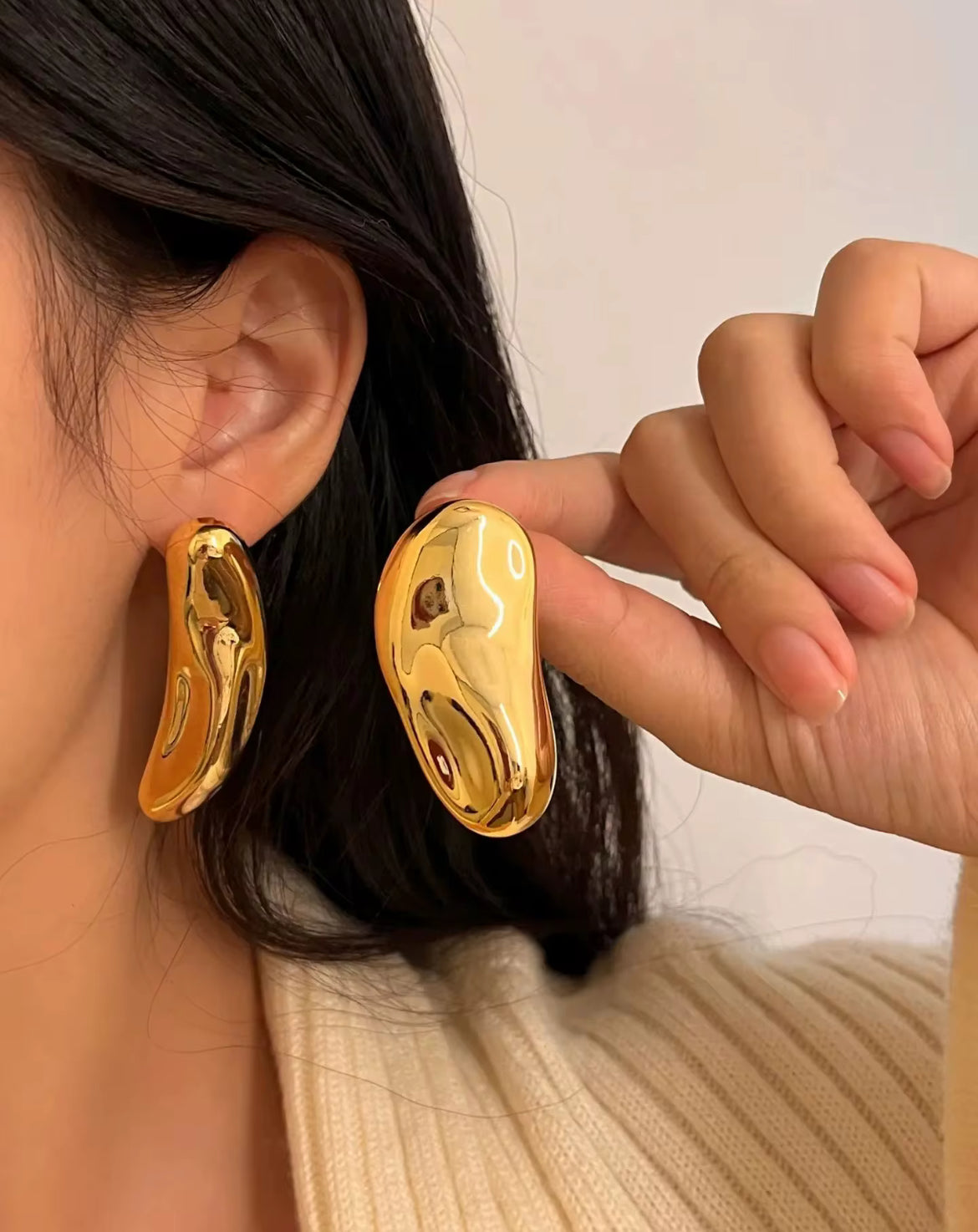 Asymmetrical Statement Stud Earring