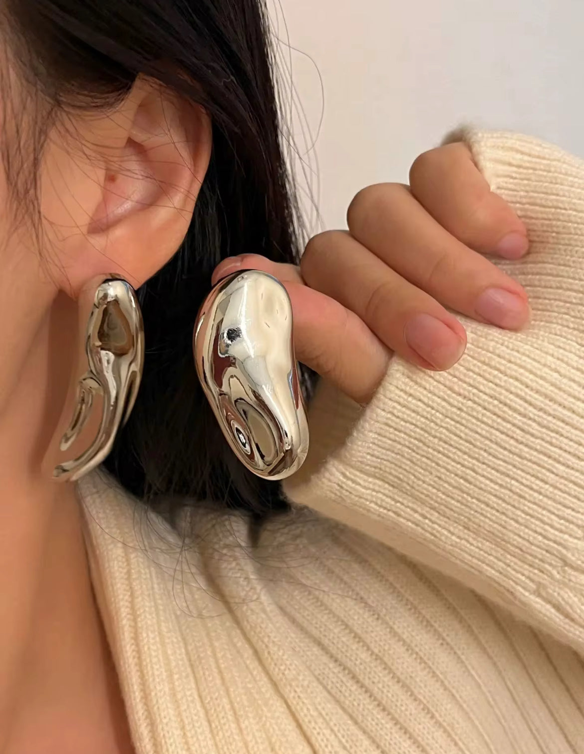 Asymmetrical Statement Stud Earring